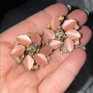 Elegant Pink Floral Earrings